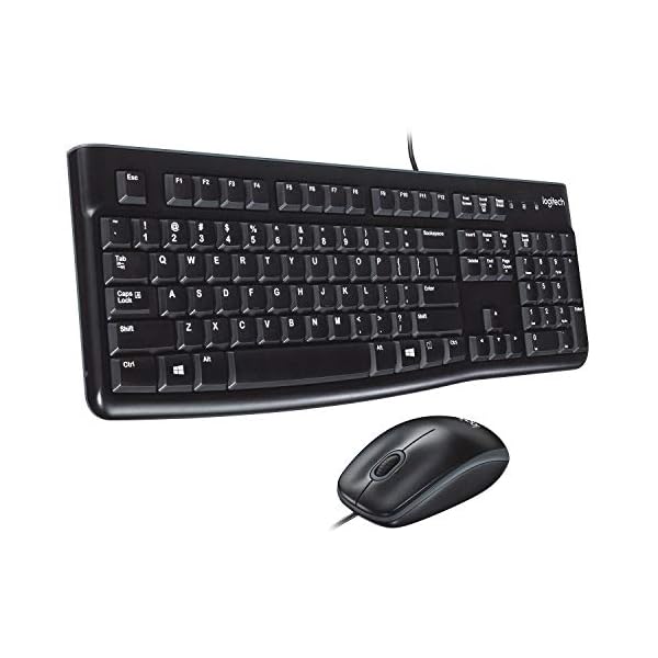 Logitech-Desktop-MK120-Durable-Comfortable-USB-Mouse-and-keyboard-Combo Logitech MK120 Wired Keyboard and Mouse Combo for Windows, Optical Wired Mouse, Full-Size Keyboard, USB Plug-and-Play…