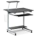 Yaheetech Mobile Computer Desks with Keyboard Tray, Printer Shelf and Monitor Stand Small Space Home Office Furniture, Black