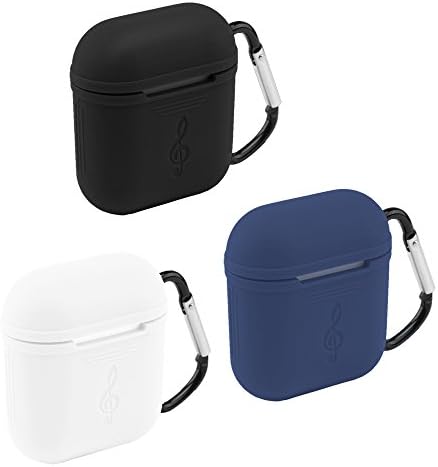 PHERSION Silicone Protective Cover Case with Aluminum Keychain for Apple AirPods Wireless Earphone Charging Case