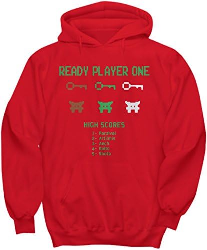 Video Games T-shirt,Video Games Hoodies, Ready Play One Hoodies (XXL, Red)