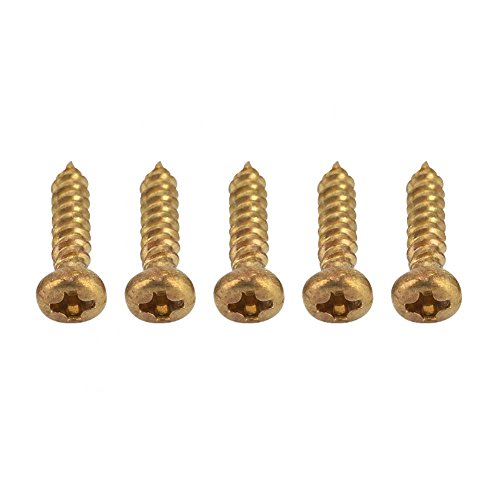 Drfeify Tuning Peg Screw, 50 PCS Mounting Screws for Electric Guitar Machine Heads Tuning Pegs Tuners(Golden)