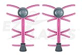 EZLACES No-tie, reflective, elastic, high performance Shoe Laces (Rendez-Vous) (pink/grey)). New- with EZProClips!