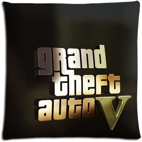 Zippered Unique Home Pillow Case Grand Theft Auto Easy Cleaning Polyester Cotton 18x18 inch 45x45 cm