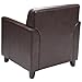 Flash Furniture Hercules Diplomat Series LeatherSoft Upholstered Side Reception Chair, Lobby Chair with Cushions and Flared Arms, Brown