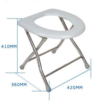 Folding Elderly Disabled Man And Pregnant Woman Stainless Steel Shower And Bathing Room Mobile Commode Chair Comfortable Safe Toliet Stool Anti-Skid