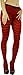 ToBeInStyle Women's Colorful Opaque Striped Tights Pantyhose Stocking Hosiery - Black/Red - One Size
