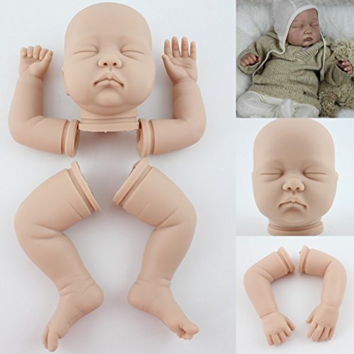 ZIYIUI Unpainted Silicone Reborn Baby Doll Mold Kits Contain head hand two legs Lifelike Baby Doll parts