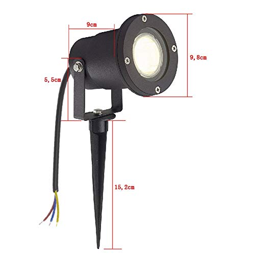 HENGMEI 12x4W Gartenleuchte LED Gartenstrahler mit Erdspieß IP65 Wasserdicht Warmweiß Garten Scheinwerfer Gartenlampe… – Bild 3