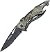 Tac-Force Folding Pocket Knife, 3.25-inch Serrated Blade, Grey Camo Aluminum Handle, 7.75-inch Overall Length TF-705GC