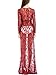 Yomoko Women Sexy Deep V-Neck Lace Maternity Photography Maxi Dress Wine Red