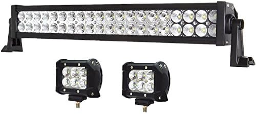 20 Inch Light Bar, Enk 22 Inch 120W LED Work Light Bar Flood Spot Combo Beam Waterproof for Jeep Off-road SUV ATV Pickup Toyota Wagon Truck with 2 Pcs of 4 Inch 18W Pods (20"+2x4"pods)