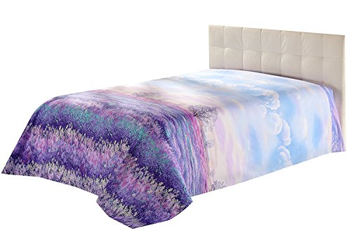 LOVO Fragrance of Provence Lavenders Bedding Set 1x Flat Sheet, 1x Fitted Sheet 2X Pillowcases Queen
