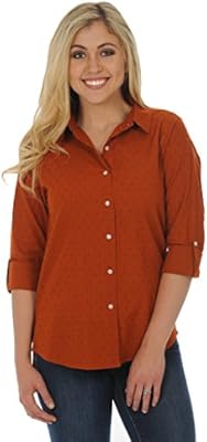 women's burnt orange dress shirt