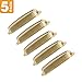 Southern Hills Brushed Brass Cup Pulls - 5 inch Screw Spacing - Pack of 5, Kitchen Drawer Pulls - Drawer Bin Handles, Satin Brass Kitchen Cabinet Hardware SHKM004-BRS-5