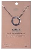 Shagwear Peace Hope and Balance Inspirations Quote Pendant Necklace (Circle, Karma Pendant)