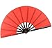 HONSHEN Chinese Folding Fan Hand Fan Performance Fan Nylon-Cloth Fan 13 inch (Red)