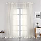 OVZME 2 Pieces Recycled Sheer Curtains for Living