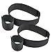 Kemuse Sex Nylon Velcro Hand Cuffs Bondage Wrist and Thigh Restraints Strap in Black, 4 Ounce