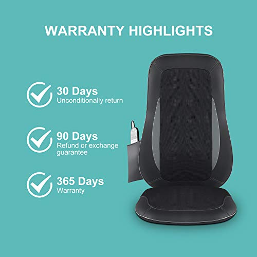 Tespo Back Massager Old-Style Cushion Chair Pad - Shiatsu Deep Tissue Kneading Massager with Heat, 2 Vibrations Seat Massage & Full Back Pain Relief, Home Office Use