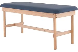 Carenovo 72" Medical Examination Table, Wooden Frame with Navy Cushion, Treatment Bench for Massage and Physical Therapy (Blue)