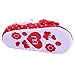 DZT1968® Baby Girl Cloth Soft Sole Round Dot Prewalker Mary Jane Shoes With Flower (L (12-18 months), Red)