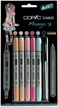 Copic Ciao Set includes Manga 7 Marker (Pack of 5)/ Multiliner Pen