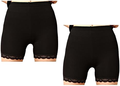 Liang Rou Women's Ultra Thin Stretch Safety Short Leggings 2-Pack