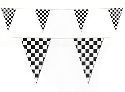 100â€™ Feet Plastic Checkered Flag Decoration Racing/Nascar Car Flag Decor For Parties Fun Triangles Squares