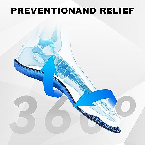 Walkhero Plantar Fasciitis Insoles, High Arch Support Orthotic Shoe Inserts, Relieve Foot Pain
