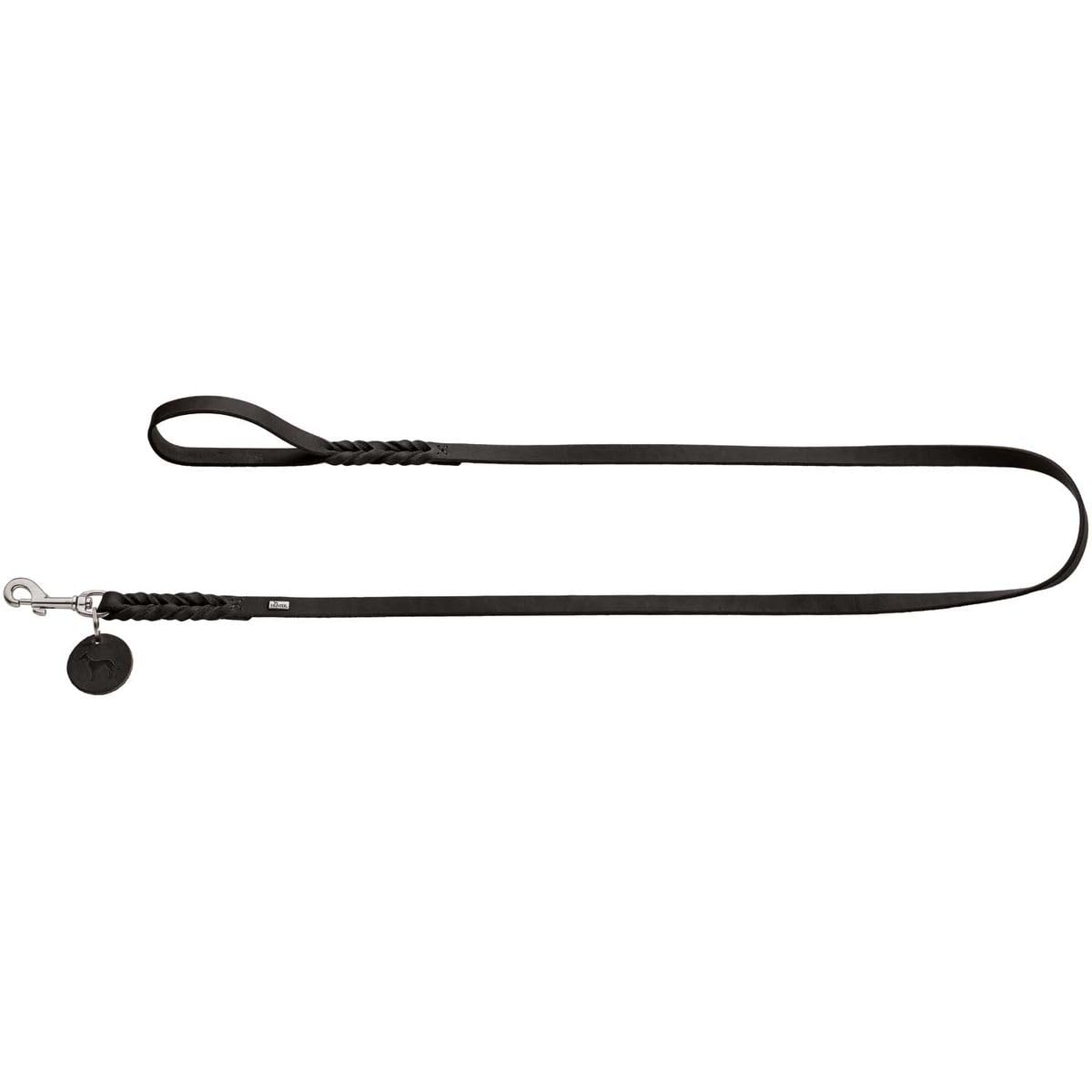 HUNTER Leash Solid Education, 11/110 Soft genuine cow leather, black