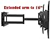 2xhome - Universal Full Motion Swivel Articulating Tilt Tilting Single Arm Extra Extended Extension Wall Mount Bracket for LED LCD Plasma TVs for 40