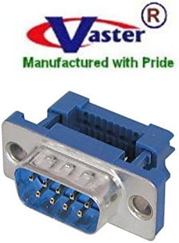 Vaster SKU DI-9M-20 (20 Pcs/Pack) IDC Connector, IDC Flat Ribbon Crimp Connectors DB9 Male (Black)