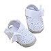DZT1968® Baby Girl Handmade Knit Cloth Soft Sole Prewalker Shoes Socks With Bowknot (M(6~12 Months), White)