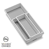 madesmart Classic 3-Tray Bin Pack - White | CLASSIC COLLECTION | Multi-Purpose Storage | Soft-grip Lining and Non-slip Rubber Feet | Durable | BPA-Free