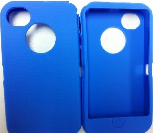 Replacement Silicone Skin For iphone 4/4s Otterbox Defender case with Oval cutout by SportyGigabite, Blue