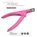 Nail Clippers Acrylic Professional Nail Clipper for Acrylic Nails, Gift for Women Fake Nail Clipper for Home Salon Nail Art Acrylic Nails Stainless Steel Adjustable (Pink)