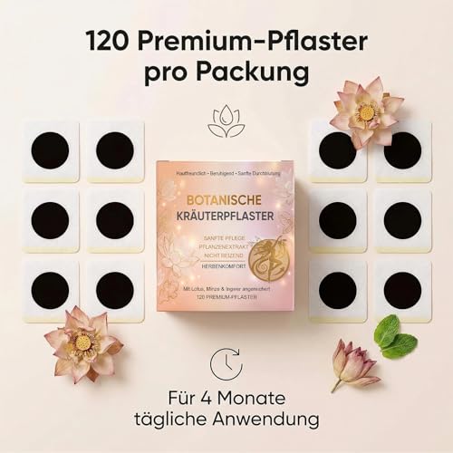 Slimming Plasters, Pack of 120 Slimming Plasters, Natural Herbal Extracts for Skin Tightening and Contouring, Gentle Use for Daily Wellbeing, Discreet Under Clothing