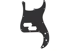 Musiclily 13 Hole Precision Bass Pickguard P Bass Scratch Plate Fits 4 String American USA/Mexican Fender Precision Bass Guitar, 1Ply Matte Black