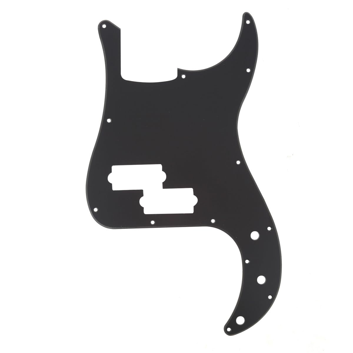 Musiclily 13 Hole P Bass Pickguard for Fender American/Mexican Standard Precision Bass,1Ply Matte Black — image 1