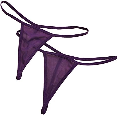 Women Sexy See-through Lace G-string Briefs Panties Thongs Underwear Pack of 2