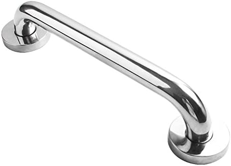 Yafeco Stainless Steel Shower Grab Bar - Shower Handle & Bathroom Balance Bar - Safety Hand Rail Support - Handicap, Elderly, Injury, Senior Assist Bath Handle, Non Skid (12 in)