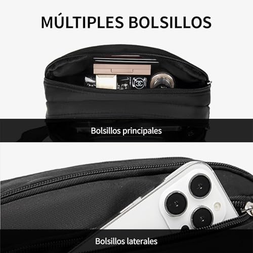 JDF3CISH 2Pcs Cangurera Mujer, Cangurera Deportiva, Riñonera Running para Hombre,Bolso Cruzado para Mujer, Correa de Hombro Ajustable Multifuncional, Adecuado para Correr, Viajes, Ciclismo, Fitness