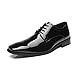 Faranzi Tuxedo Oxford Patent Leather Plain Toe Wedding Dress Shoes for Men Lace up Comfortable Formal Business Shoes