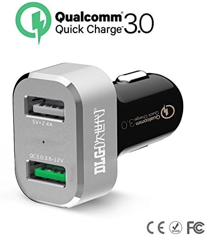 DLG Quick Charge 3.0 Dual USB Port Car Charger Qualcomm adapter for Galaxy Note 5, S7/S7 Edge/S6/Edge/+,Nexus 6P/5X,LG G5, Phone7/6s/ Plus, iPad Pro/Air 2/ mini, LG, Nexus, HTC and more