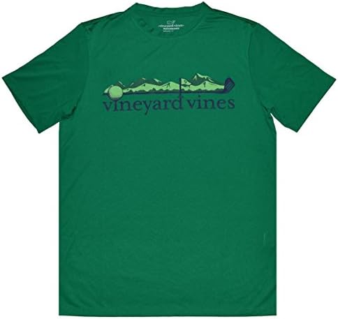 Vineyard Vines Mens S/S Performance Tee Time Graphic Tee Shirt (Forest Green, S)