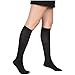 EvoNation Women's Coolmax USA Made Graduated Compression Socks 15-20 mmHg Moderate Pressure Medical Quality Support Stockings - Best Comfort Fit, Moisture Wicking, Circulation, Travel (Large, Black)