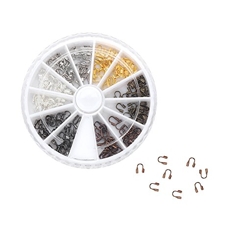 ZJchao Wire Guard 200Pcs/Box 6 Colors Alloy Wire Cable Guard Hole Guardian Protector U Shape Accessories for Jewelry