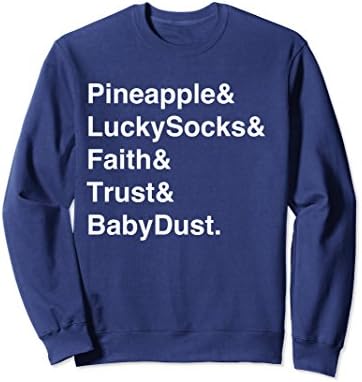 Unisex IVF Transfer Day Cute Minimalist Design Lucky CrewSweatshirt XL: Navy