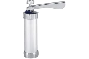 Cookie Press Kit, Premium Stainless Steel Biscuit Making Machine with 20 Flower Molds and 4 Nozzles Cake Decorating Tool for 