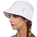 Womens Solid Linen Blend Flower Accent Cloche Bucket Bell Summer Hat